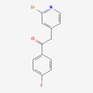 Chemical structure of 2-(2-bromopyridin-4-yl)-1-(4-fluorophenyl)ethanone