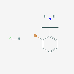 Chemical structure of 2-(2-bromophenyl)propan-2-amine hydrochloride
