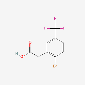 Chemical structure of (2-Bromo-5-(trifluoromethyl)phenyl)acetic acid