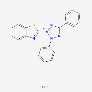 Chemical structure of 2-(2-Benzothiazolyl)-3,5-diphenyltetrazolium Bromide