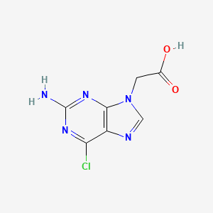 Chemical structure of 2-Amino-6-chloro-9H-purine-9-acetic acid