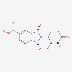 Chemical structure of 2-(2,6-dioxopiperidin-3-yl)-1,3-dioxoisoindoline-5-carboxylic acid