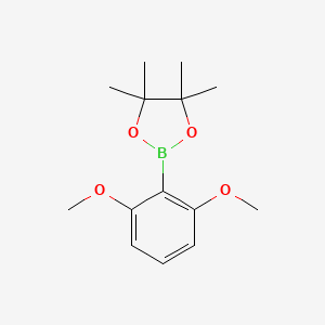 Chemical structure of 2-(2,6-dimethoxyphenyl)-4,4,5,5-tetramethyl-1,3,2-dioxaborolane