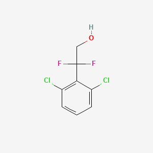 Chemical structure of 2-(2,6-dichlorophenyl)-2,2-difluoroethan-1-ol
