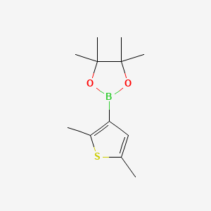 Chemical structure of 2-(2,5-Dimethylthiophen-3-yl)-4,4,5,5-tetramethyl-1,3,2-dioxaborolane