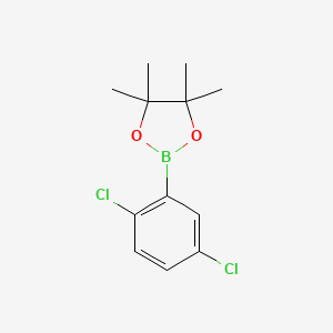 Chemical structure of 2-(2,5-Dichlorophenyl)-4,4,5,5-tetramethyl-1,3,2-dioxaborolane