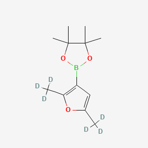 Chemical structure of 2,5-(Dimethyl-d6)-furan-3-boronic acid pinacol ester