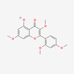Chemical structure of 2-(2,4-dimethoxyphenyl)-5-hydroxy-3,7-dimethoxy-4H-chromen-4-one