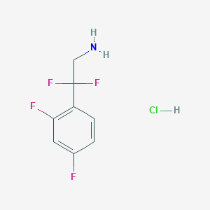 Chemical structure of 2-(2,4-Difluorophenyl)-2,2-difluoroethan-1-amine hydrochloride
