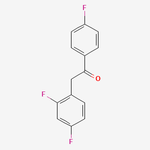 Chemical structure of 2-(2,4-difluorophenyl)-1-(4-fluorophenyl)ethanone