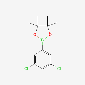 Chemical structure of 2-(2,4-dichlorophenyl)-4,4,5,5-tetramethyl-1,3,2-dioxaborolane