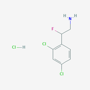 Chemical structure of 2-(2,4-Dichlorophenyl)-2-fluoroethanamine hydrochloride