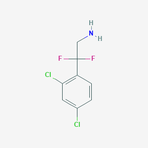 Chemical structure of 2-(2,4-Dichlorophenyl)-2,2-difluoroethan-1-amine