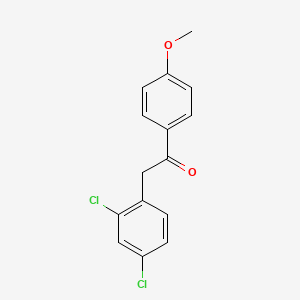 Chemical structure of 2-(2,4-dichlorophenyl)-1-(4-methoxyphenyl)ethanone