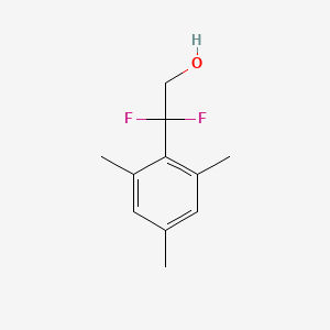 Chemical structure of 2-(2,4,6-trimethylphenyl)-2,2-difluoroethan-1-ol