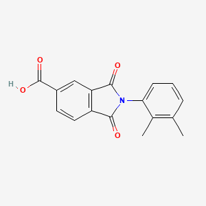 Chemical structure of 2-(2,3-Dimethylphenyl)-1,3-dioxo-5-isoindolinecarboxylic acid