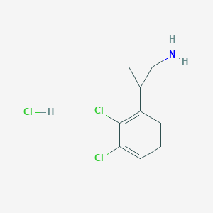 Chemical structure of 2-(2,3-Dichlorophenyl)cyclopropan-1-amine hydrochloride