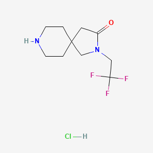 Chemical structure of 2-(2,2,2-Trifluoroethyl)-2,8-diazaspiro[4.5]decan-3-one hydrochloride