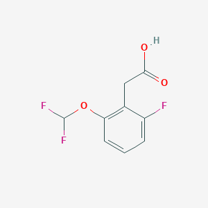 Chemical structure of 2-(2-(Difluoromethoxy)-6-fluorophenyl)acetic acid