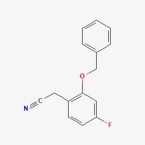 Chemical structure of 2-(2-(Benzyloxy)-4-fluorophenyl)acetonitrile
