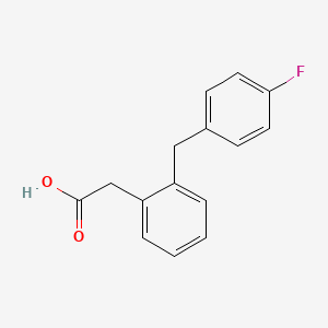 Chemical structure of 2-(2-(4-Fluorobenzyl)phenyl)acetic acid