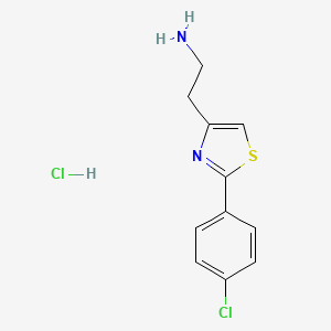 Chemical structure of 2-(2-(4-Chlorophenyl)thiazol-4-yl)ethanamine hydrochloride