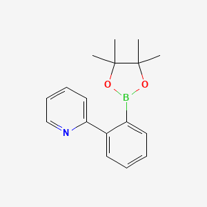 Chemical structure of 2-(2-(4,4,5,5-Tetramethyl-1,3,2-dioxaborolan-2-yl)phenyl)pyridine