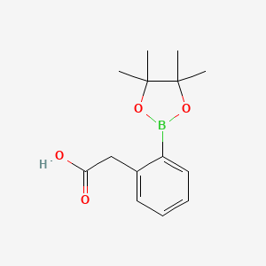 Chemical structure of 2-(2-(4,4,5,5-Tetramethyl-1,3,2-dioxaborolan-2-yl)phenyl)acetic acid