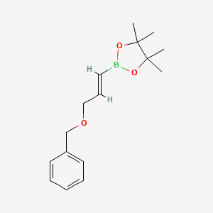 Chemical structure of 2-(2-(3-methoxyphenyl)prop-1-en-1-yl)-4,4,5,5-tetramethyl-1,3,2-dioxaborolane