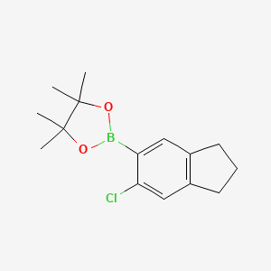 Chemical structure of 2-(2-(3-chlorophenyl)prop-1-en-1-yl)-4,4,5,5-tetramethyl-1,3,2-dioxaborolane