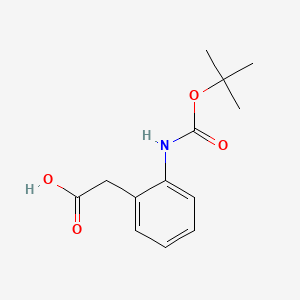 Chemical structure of 2-(2-((tert-Butoxycarbonyl)amino)phenyl)acetic acid