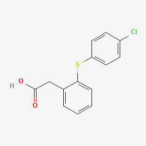 Chemical structure of 2-(2-((4-chlorophenyl)thio)phenyl)acetic acid
