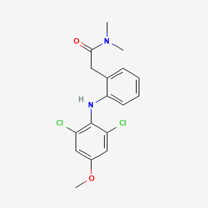 Chemical structure of 2-(2-((2,6-Dichloro-4-methoxyphenyl)amino)phenyl)-N,N-dimethylacetamide