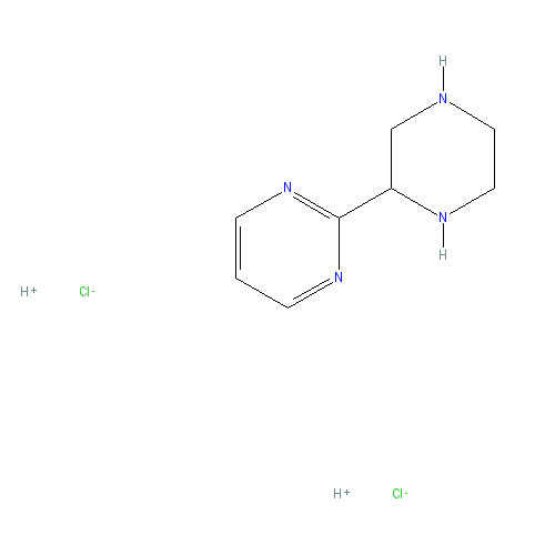 Chemical structure of 2-Piperazinylpyrimidine dihydrochloride