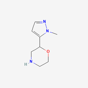 Chemical structure of 2-(1-Methyl-1H-pyrazol-5-yl)morpholine