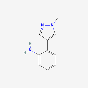 Chemical structure of 2-(1-methyl-1H-pyrazol-4-yl)aniline