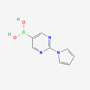 Chemical structure of 2-(1H-Pyrrol-1-yl)pyrimidine-5-boronic acid