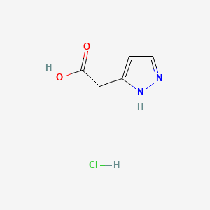 Chemical structure of 2-(1H-Pyrazol-3-yl)acetic acid hydrochloride