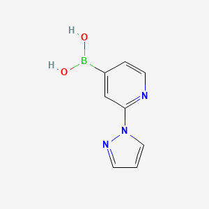 Chemical structure of 2-(1H-Pyrazol-1-yl)pyridine-4-boronic acid