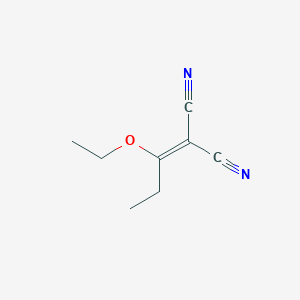 Chemical structure of 2-(1-Ethoxypropylidene)malononitrile