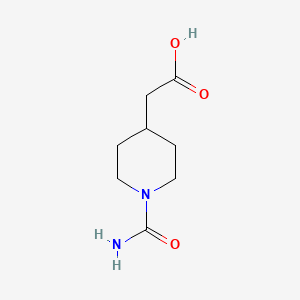 Chemical structure of 2-(1-Carbamoylpiperidin-4-yl)acetic acid