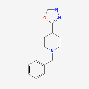 Chemical structure of 2-(1-Benzylpiperidin-4-yl)-1,3,4-oxadiazole