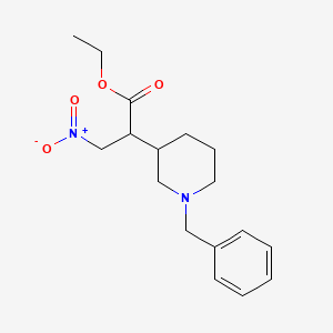 Chemical structure of 2-(1-Benzyl-Piperidin-3-Yl)-3-Nitro-Propionic Acid Ethyl Ester