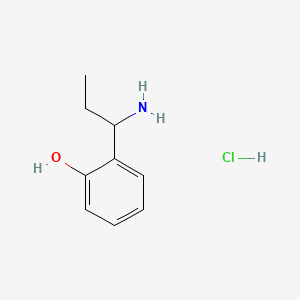 Chemical structure of 2-(1-Aminopropyl)phenol hydrochloride