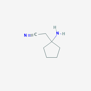 Chemical structure of 2-(1-Aminocyclopentyl)acetonitrile