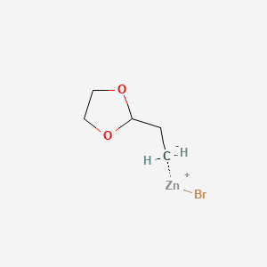 Chemical structure of 2-(1,3-Dioxolan-2-yl)]ethyl]zinc bromide solution