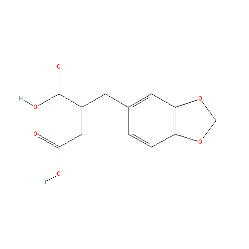 Chemical structure of 2-(1,3-benzodioxol-5-ylmethyl)butanedioic acid