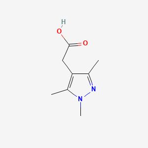 Chemical structure of 2-(trimethyl-1H-pyrazol-4-yl)acetic acid