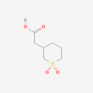 Chemical structure of 2-(1,1-Dioxo-1lambda6-thian-3-yl)acetic acid