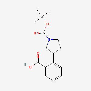 Chemical structure of 2-(1-(tert-butoxycarbonyl)pyrrolidin-3-yl)benzoic acid